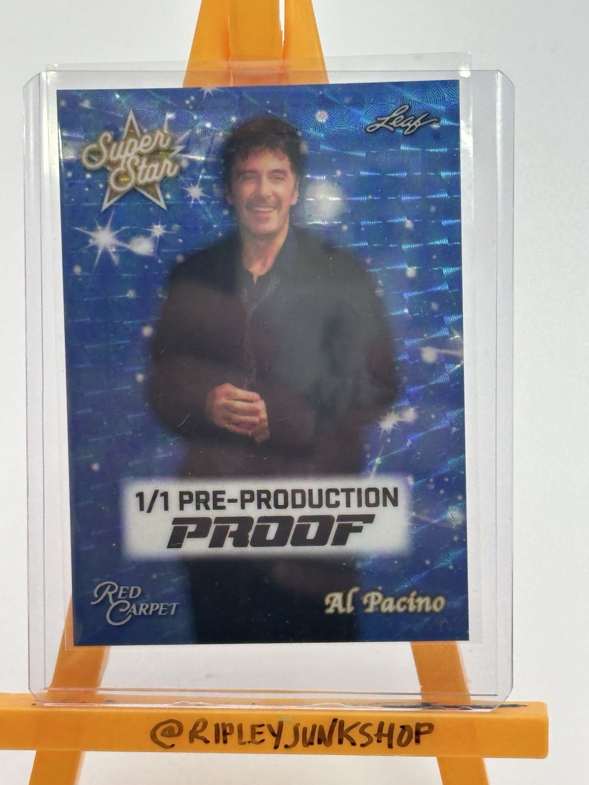 Leaf Metal 2025 SuperStar Red Carpet Al Pacino 1/1 Scheda Prova Pre-Produzione Blu