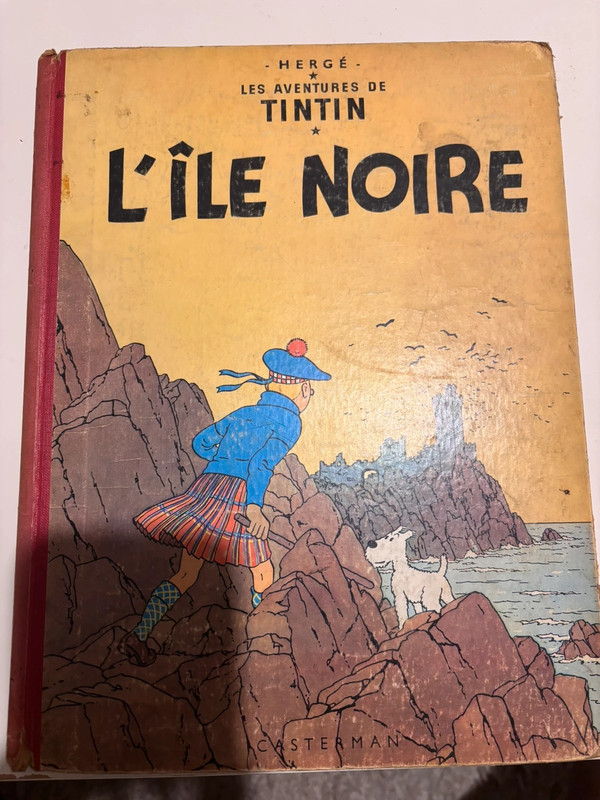 BD Tintin l’île noire dos rouge toilé