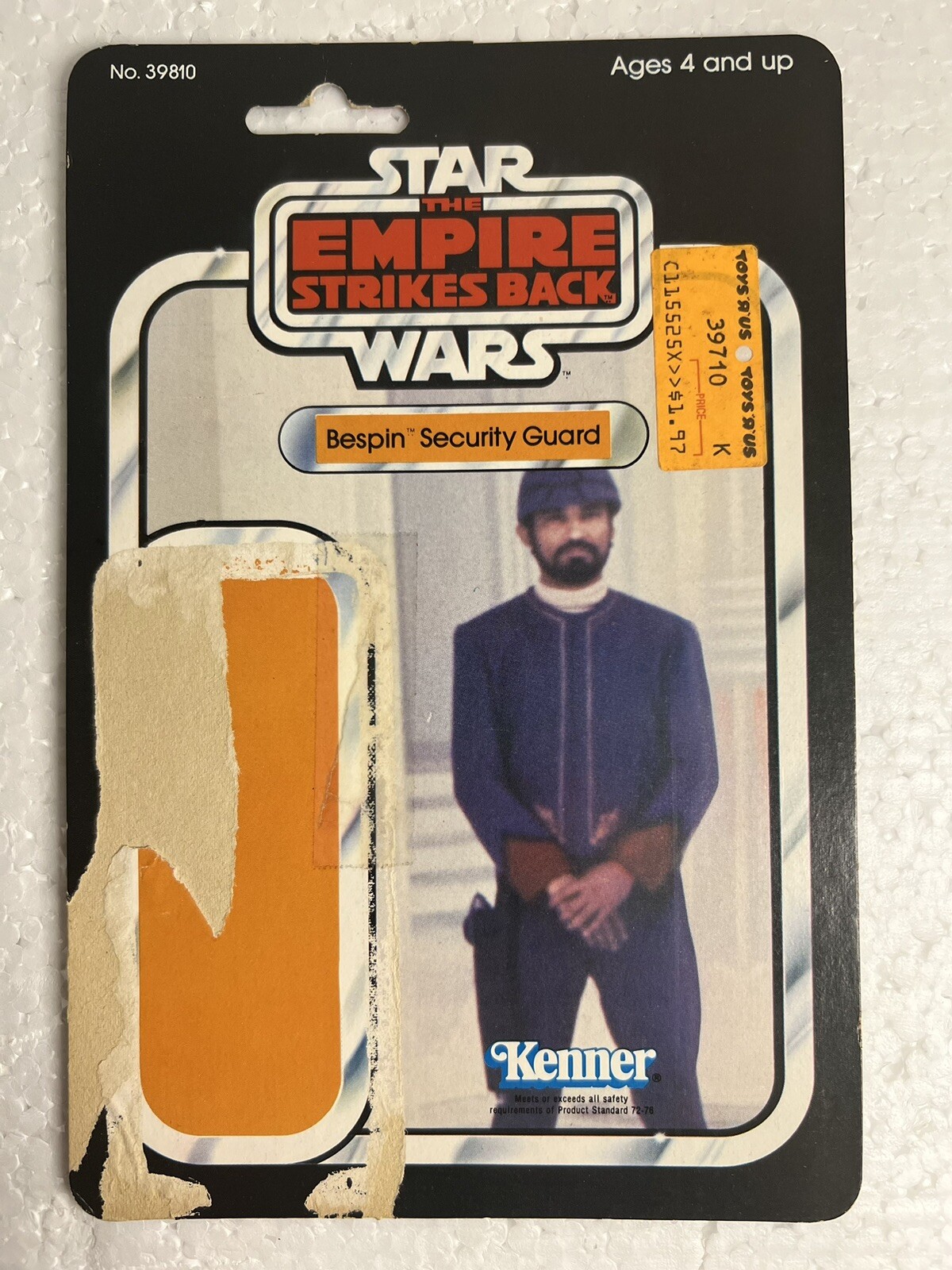 Vintage Star Wars ESB BESPIN GUARDIA DI SICUREZZA 32-back cardback Kenner 1980 t