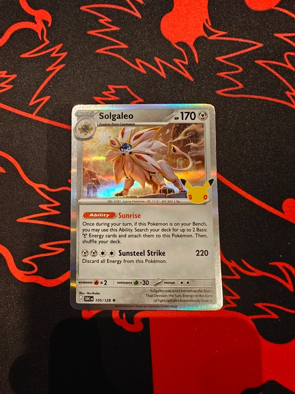 Solgaleo 105 rare holo 30th anniversary