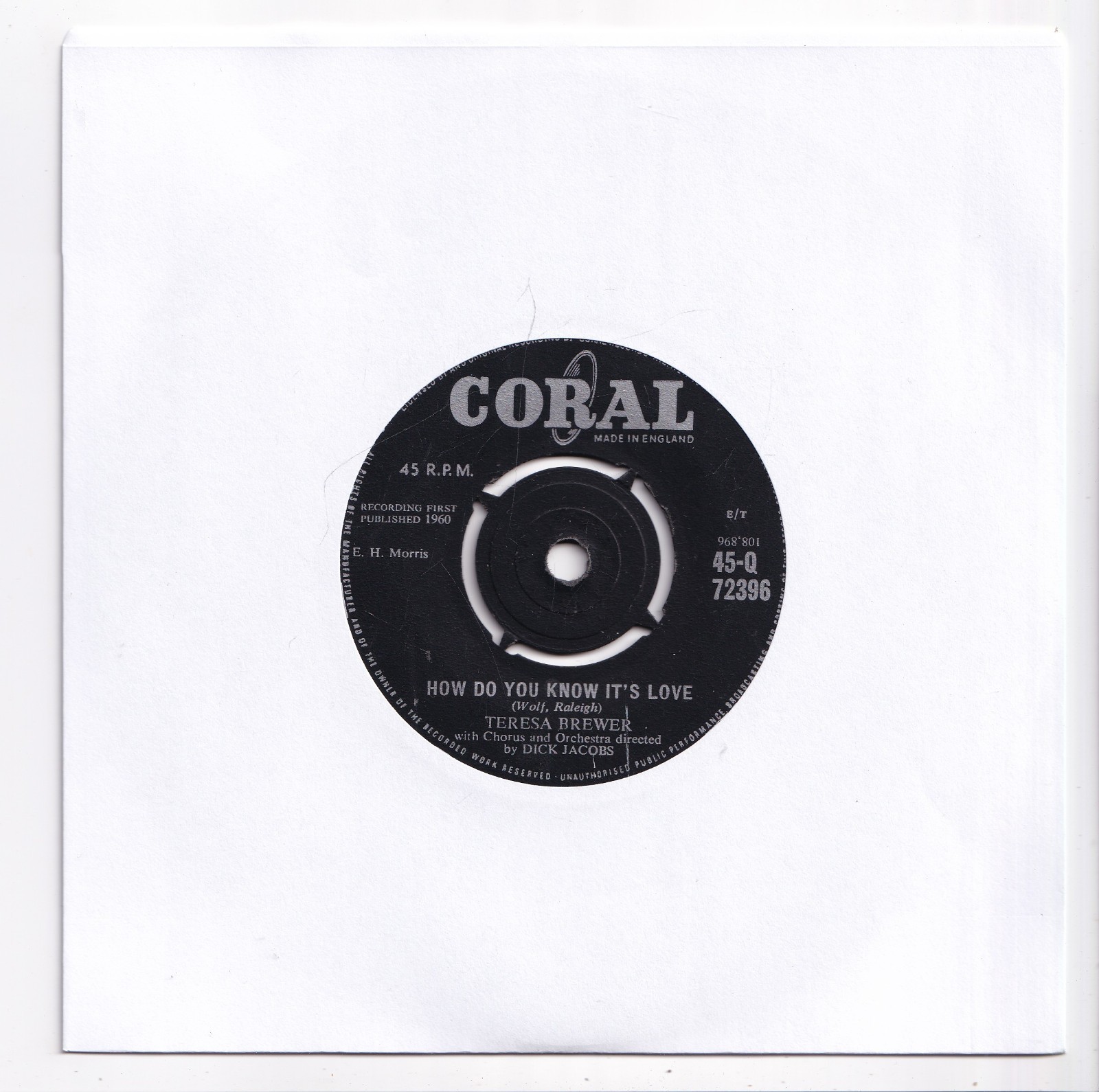 (AV490) Teresa Brewer, How Do You Know It's Love - 1960 - 7 inch vinyl