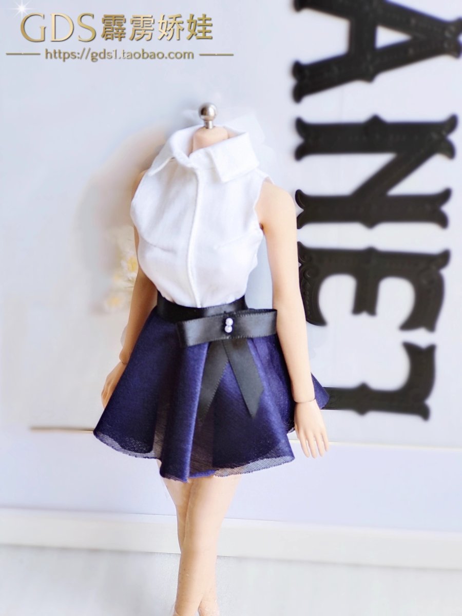 Camicia donna manica corta 1/6 mezzo corpo gonna gonfia modello per action figure 12"