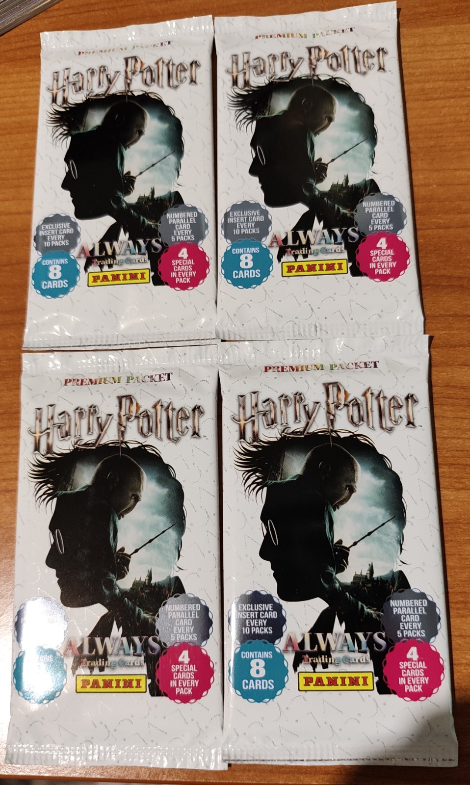 Panini Harry Potter Always -  Lotto 4 bustine Premium sigillate da 8 card ognuna