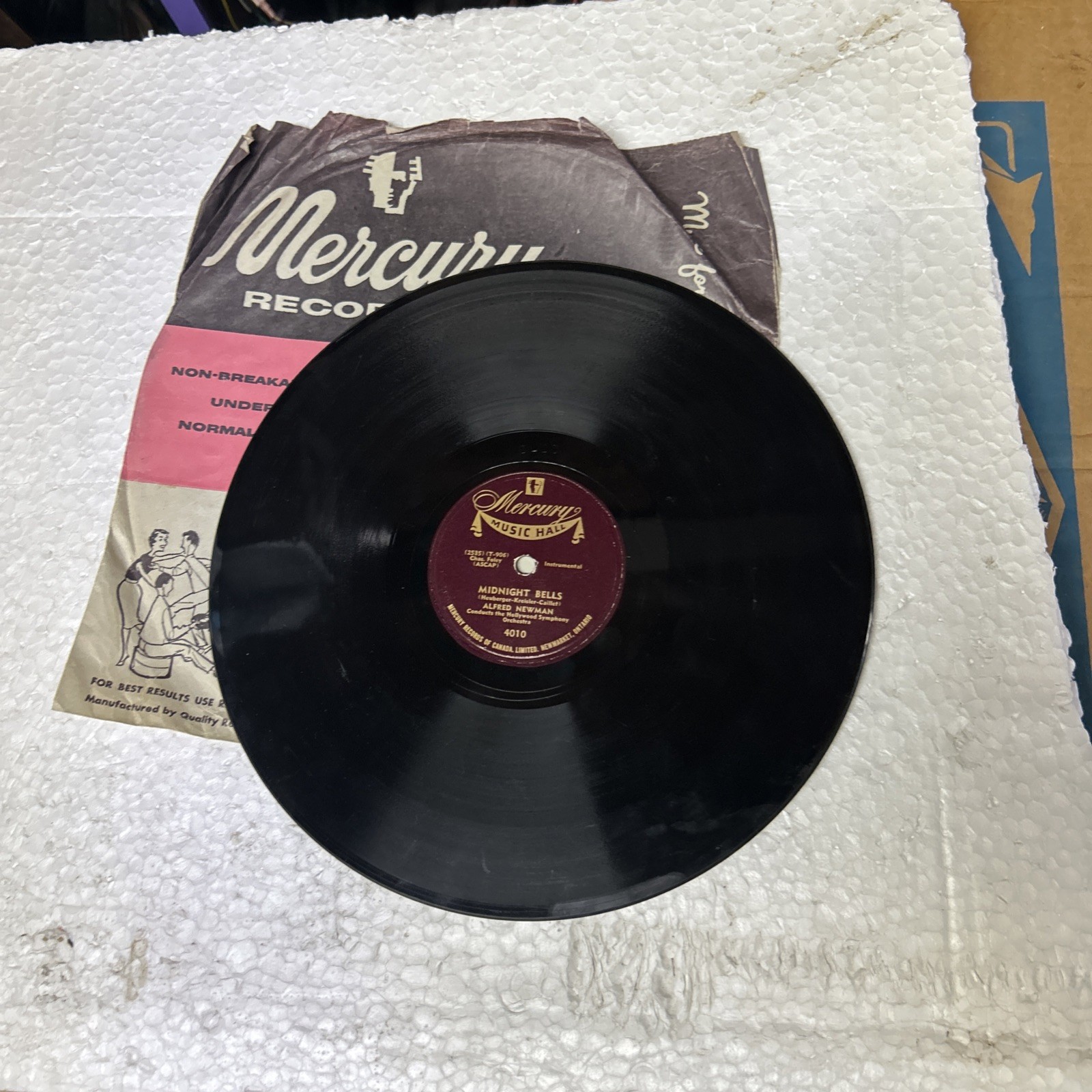 Alfred Newman Midnight Bells/Hora Staccato Mercury Sleeve 78 Music Hall