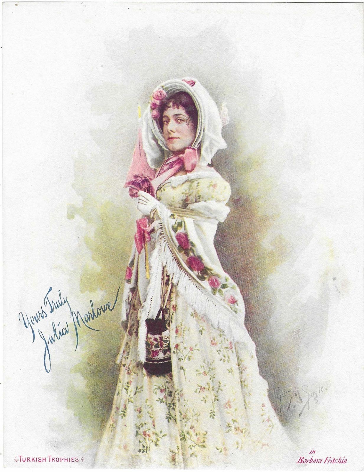 T1 TROFEI TURCHI ATTRICI JULIA MARLOWE!! BELLISSIMA CARTOLINA!!