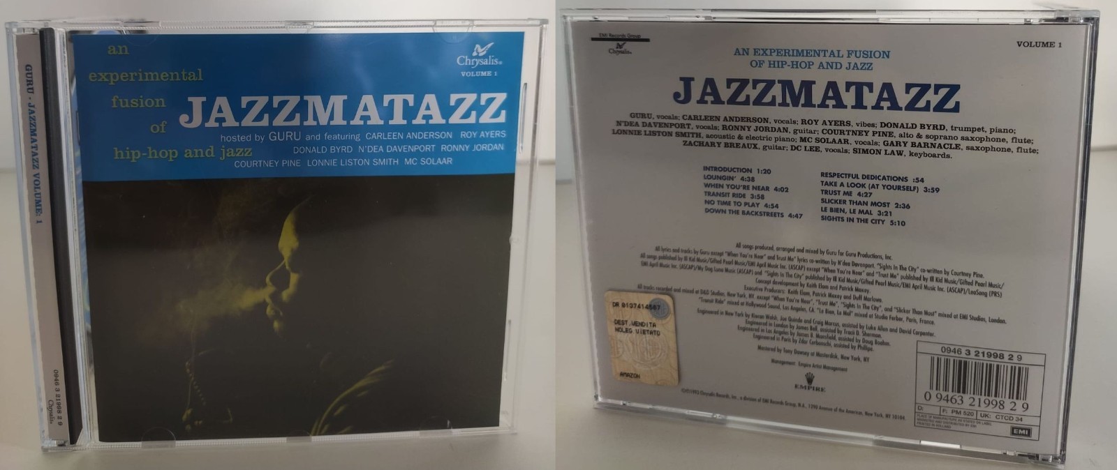 GURU JAZZMATAZZ VOLUME 1 0946 3 21998 9 HIP HOP COME NUOVO CD SENZA GRAFFI S3
