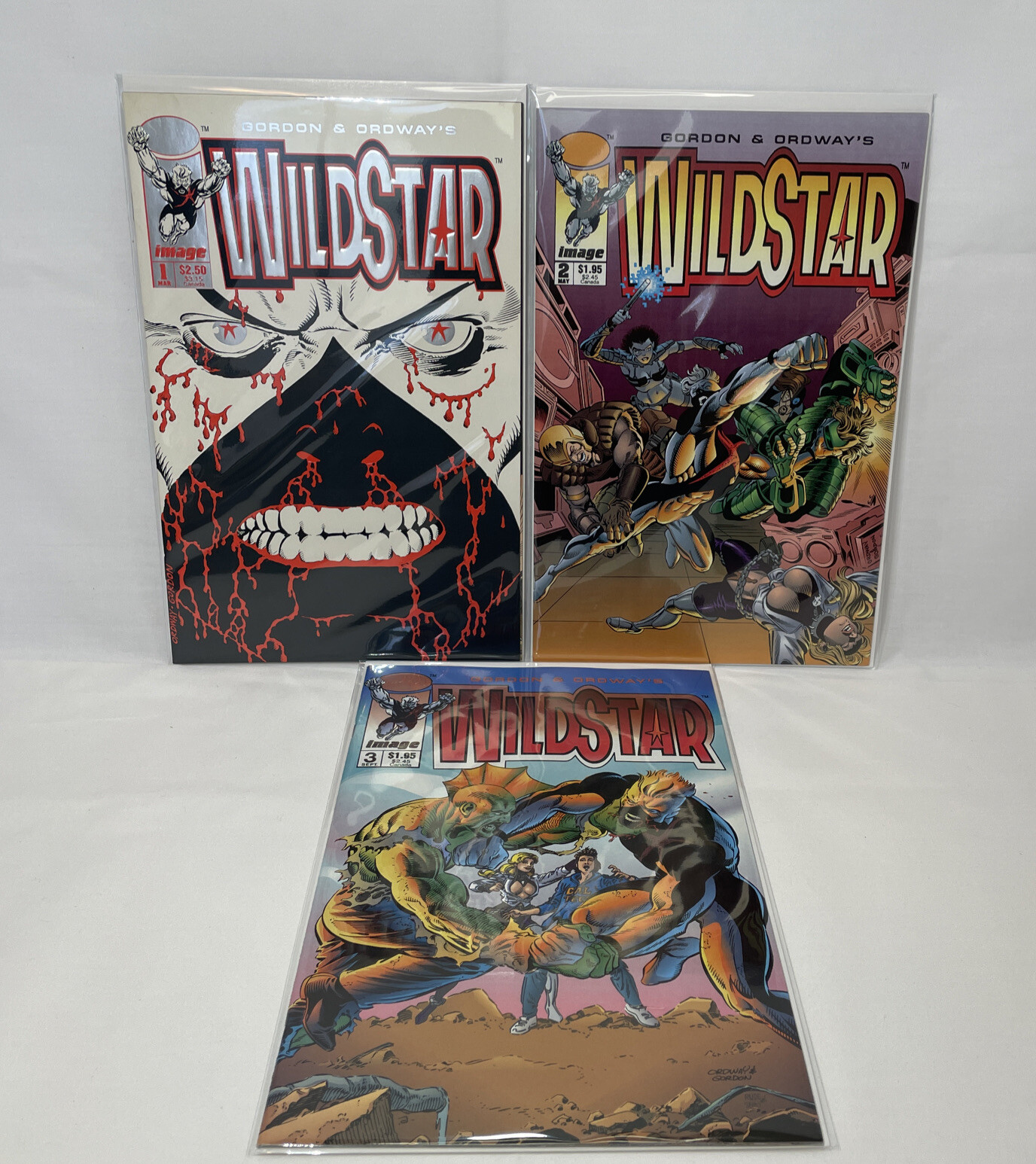 WildStar: Sky Zero #1 #2 #3 1993 Image Comics lotto di 3 Al Gordon