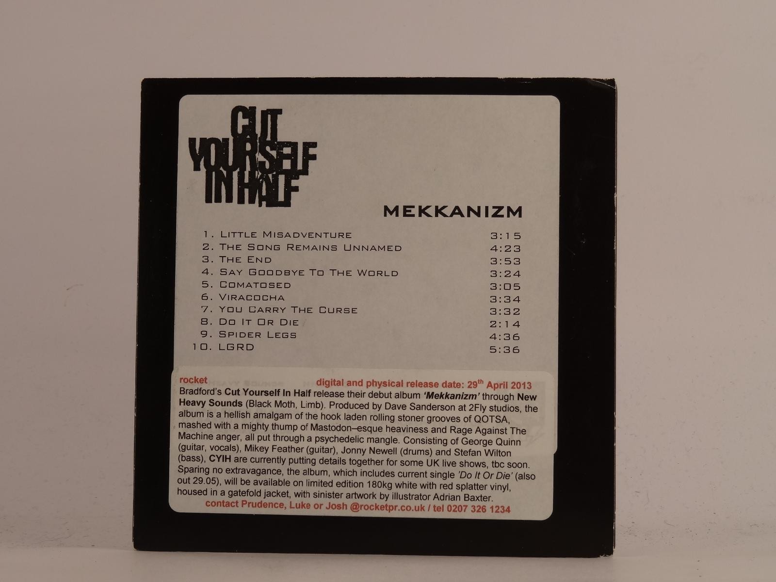 CUT YOURSELF IN HALF MEKKANIZM (490) 10 Track Promo CD Album including Card Slee