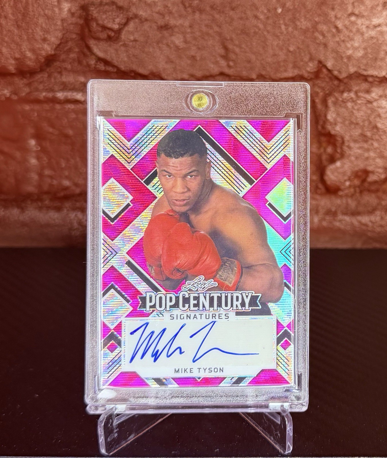 2022 Leaf Pop Century Mike Tyson Auto Pink Mojo 3/3 BA-MT1 SSP On Card Auto