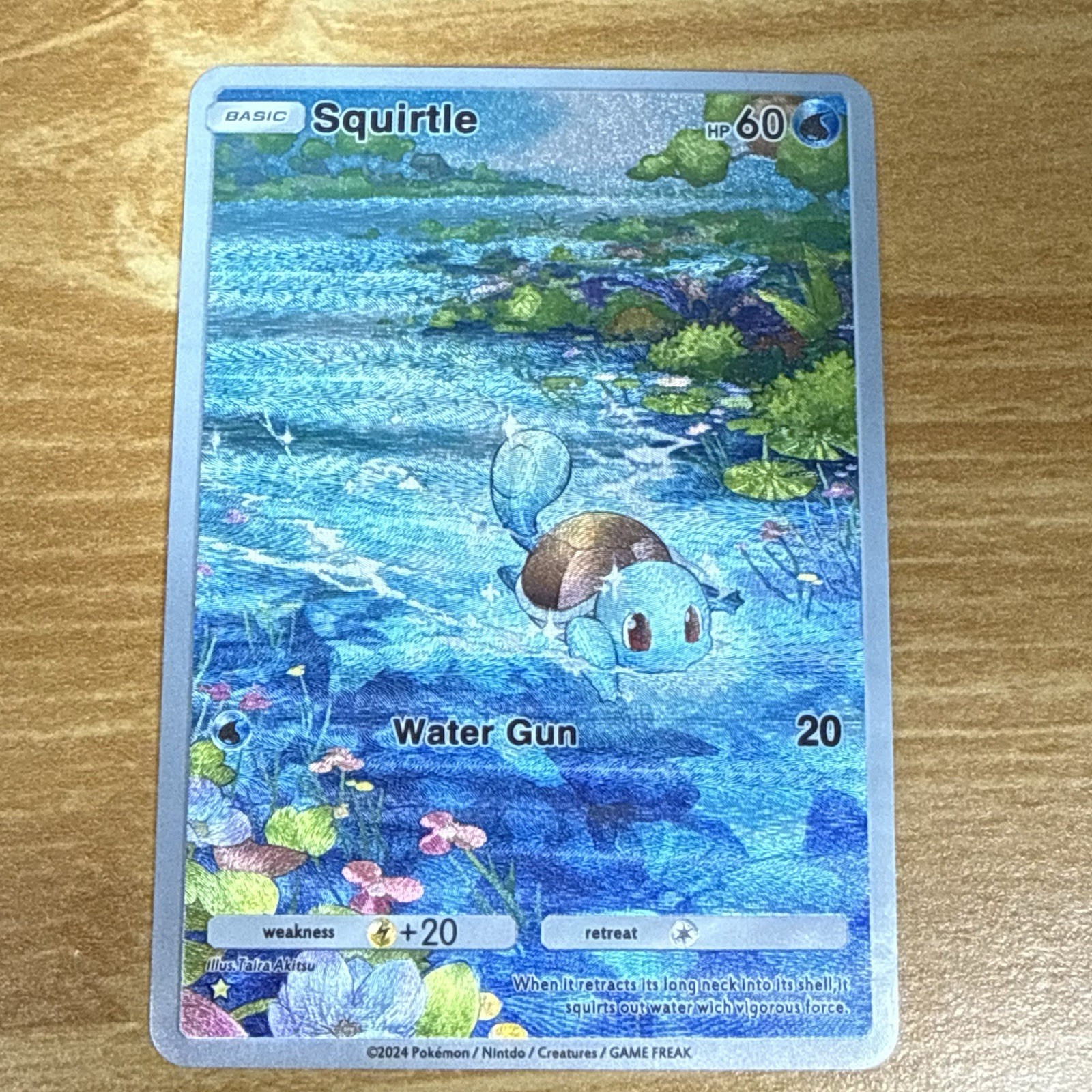 Carta Pokemon Squirtle Anime Full Art Fanart Carta Personalizzata Holo Texture