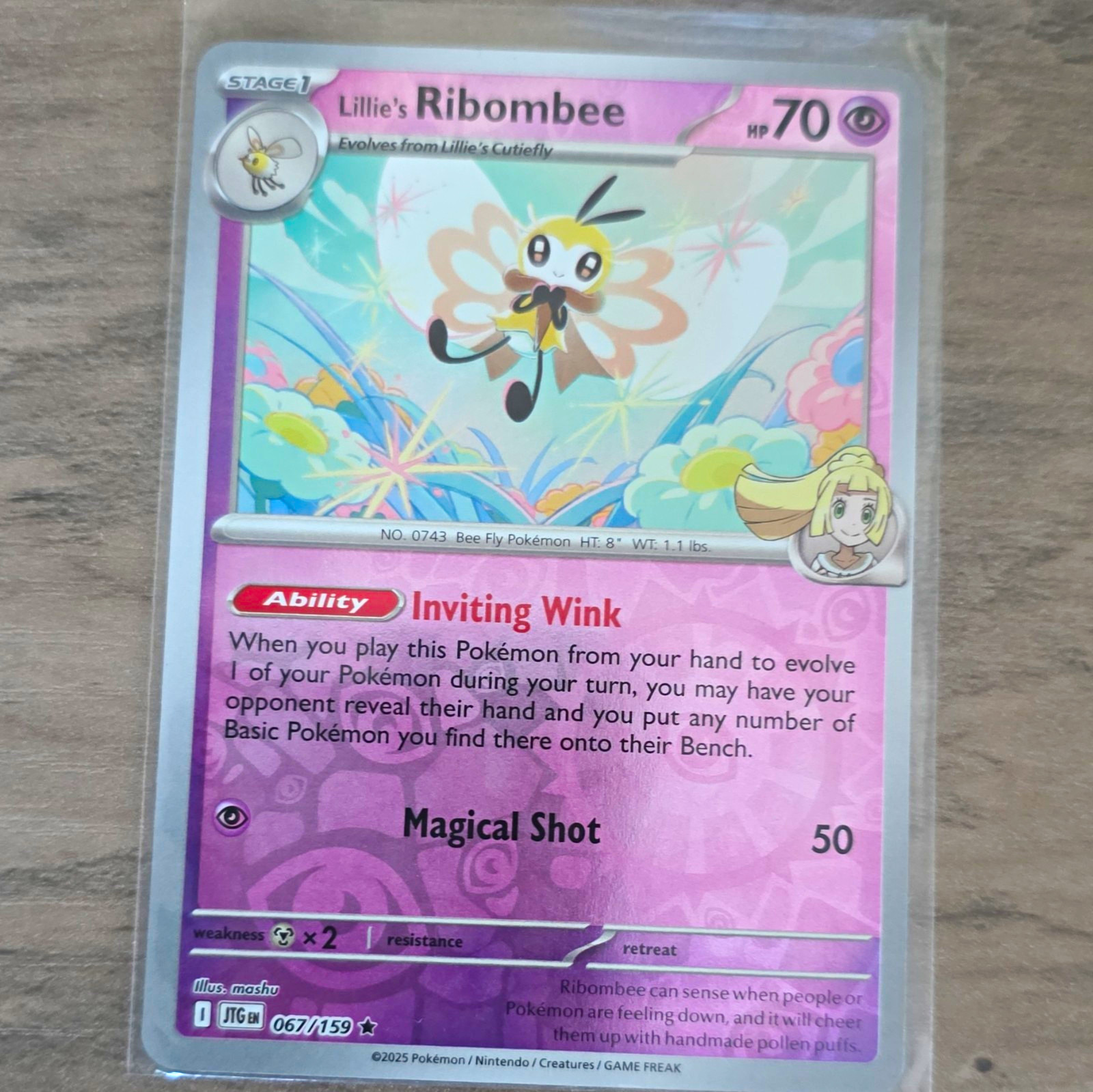 Pokemon TCG Lillie's Ribombee 067/159 SV09 Viaggio Insieme Reverse Holo Raro