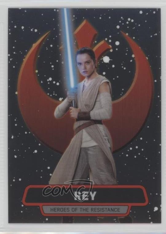 2016 Topps Star Wars: The Force Awakens Chrome Heroes of Resistance Rey #2 0z5