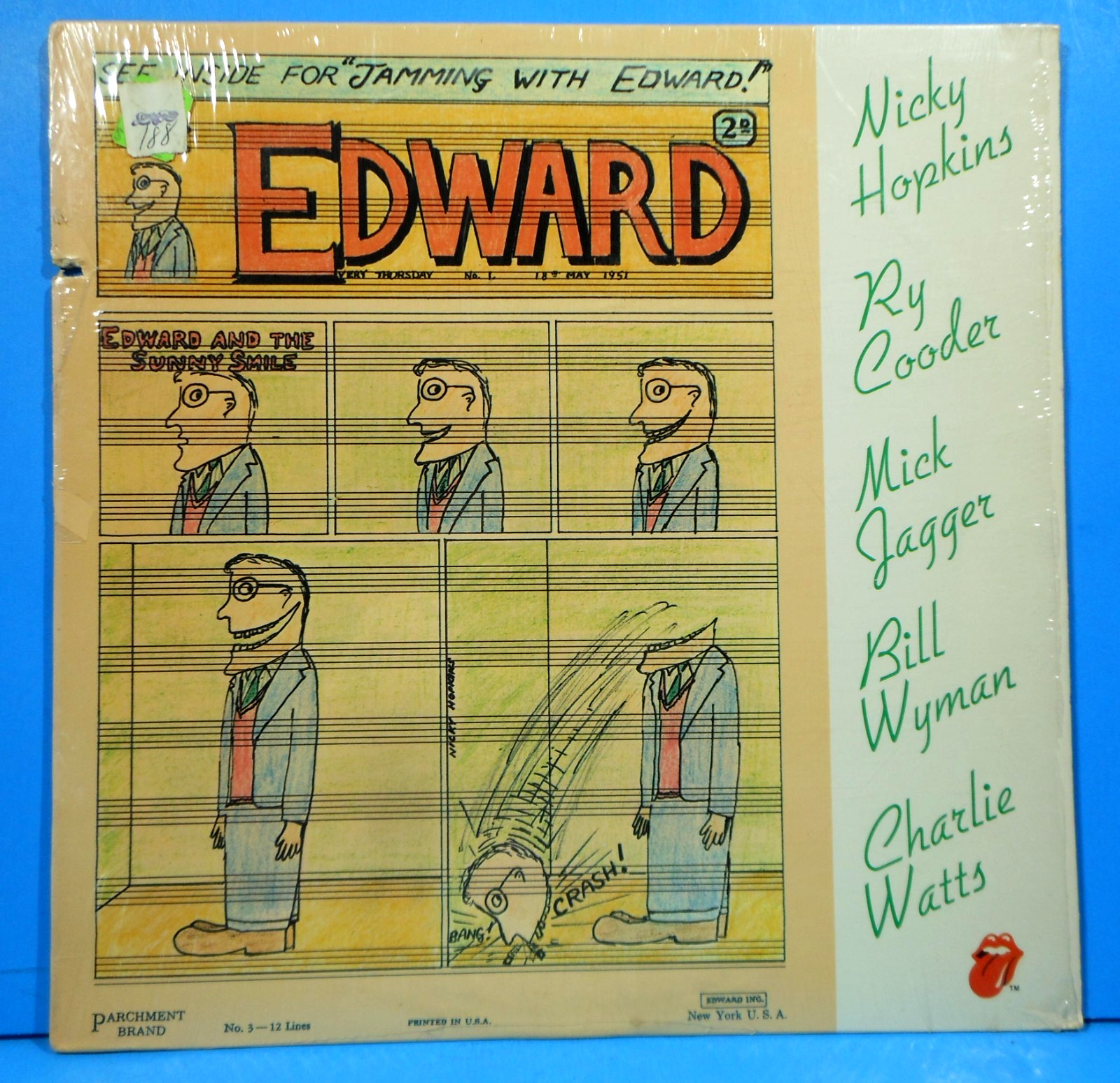 NICKY HOPKINS RY COODER JAGGER JAMMING WITH EDWARD LP 1972 SHRINK VG++/VG+!!A