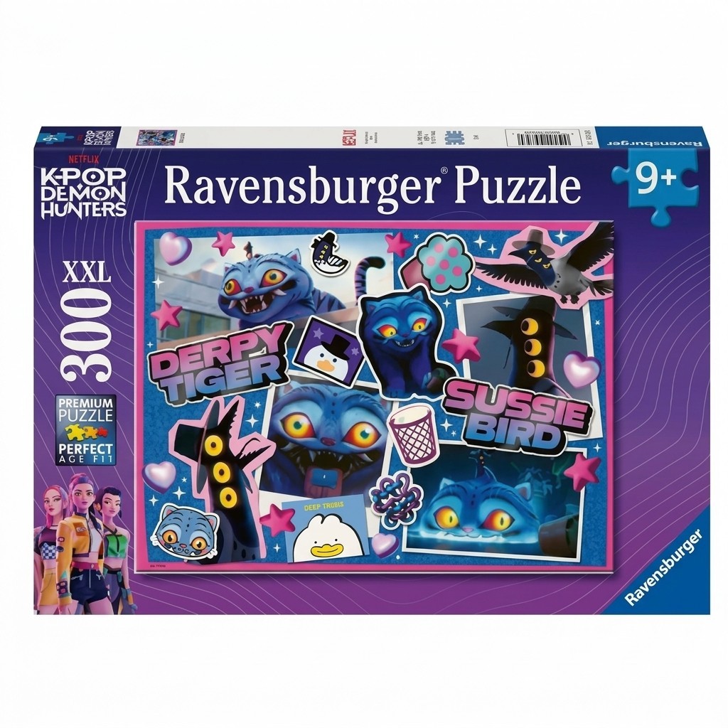 K-Pop Demon Hunters Ravensburger Puzzle XXL 300 Pezzi Derpy Tiger & Sussie Bird