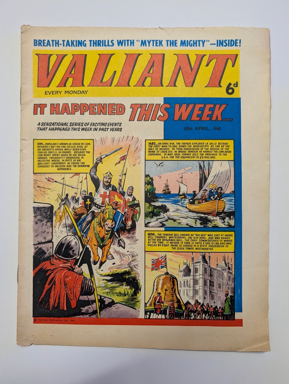 Valiant Comic 10th April 1965, Fleetway Publications.