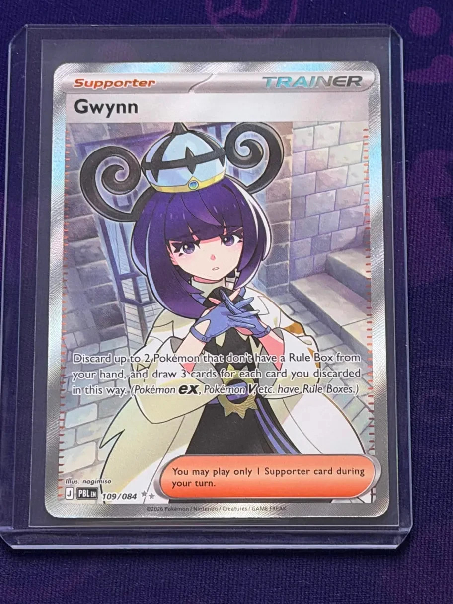 Pokemon Gwynn 109/084 Full Art Ultra Raro ME05: Pitch Black quasi nuovo come nuovo