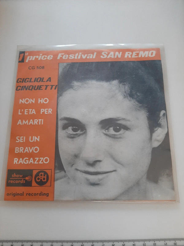 Vinyl 45trs- gigliola cinquantième- non ho l'eta - 1 price San remo