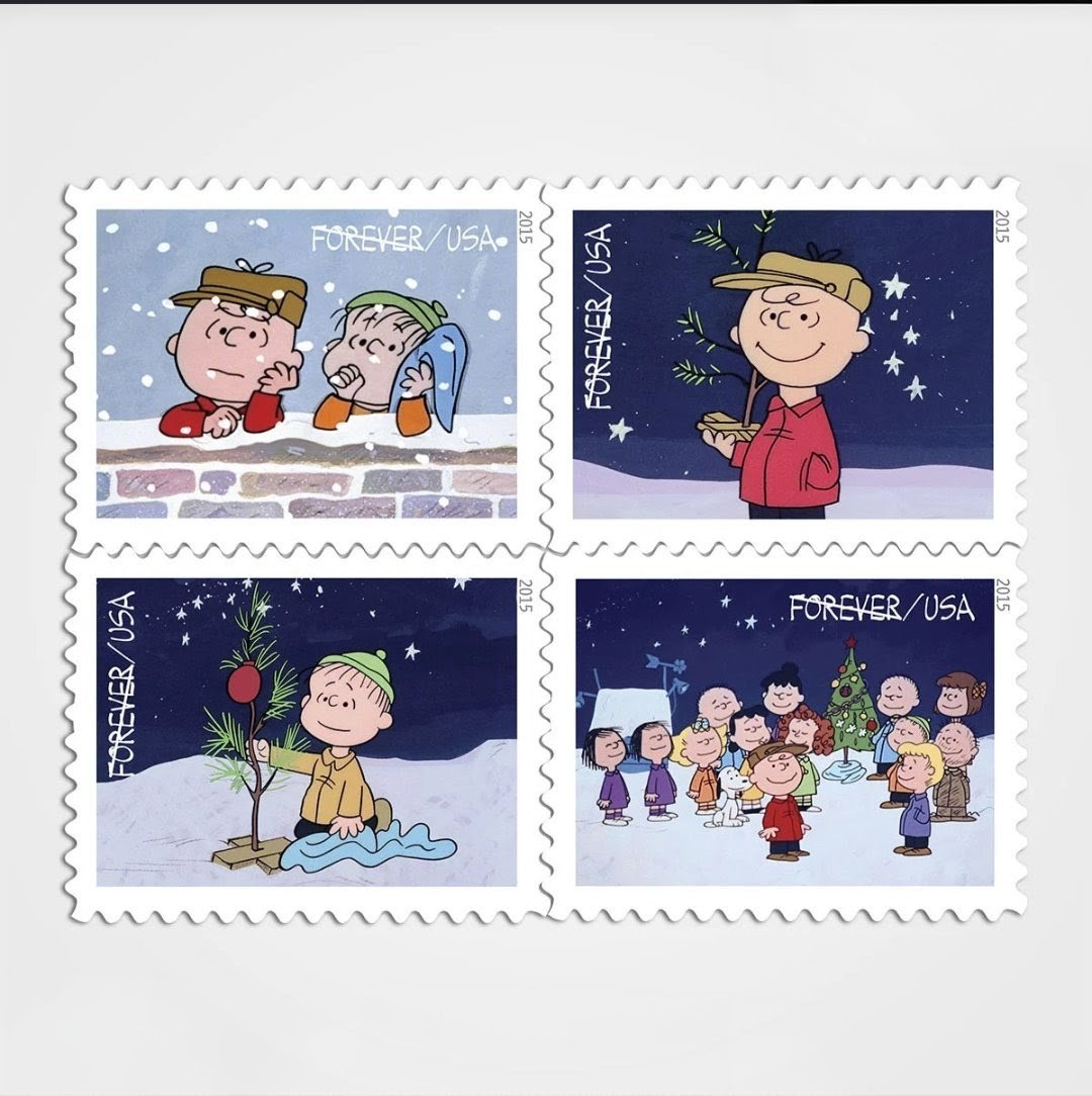 2015 Charlie Brown Christmas Forever USA libretto di 20 francobolli, multicolore