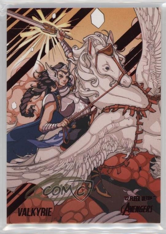 2022 Fleer Ultra Avengers Red Foil Artist 3/63 Valkyrie Andrea Lugtu Auto 02t4