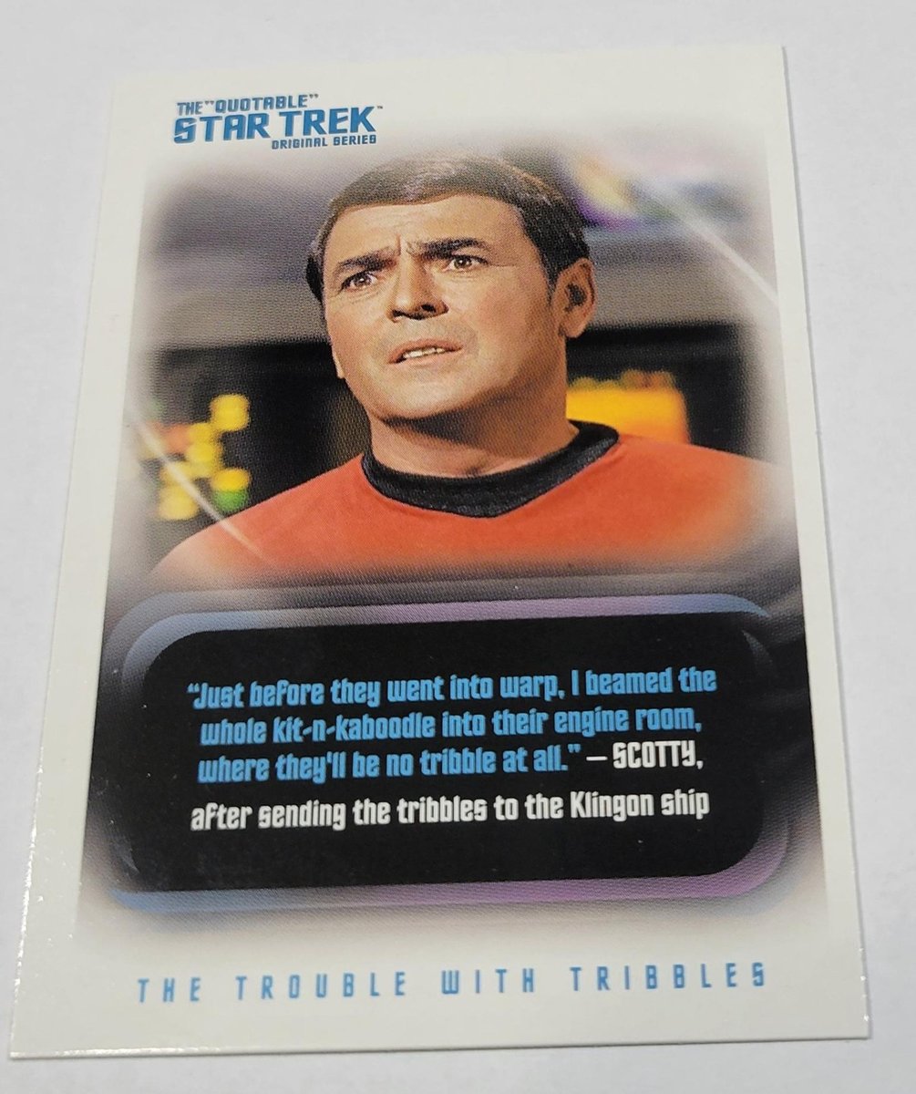The Quotable Star Trek Original Series Trading Card Scotty Troubles con Tribbles