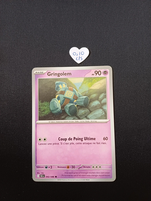 Carte pokemon gringolem blk