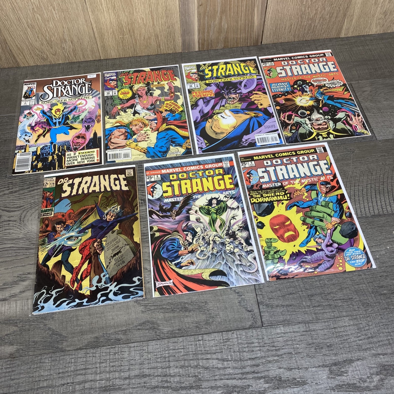 Lotto 7 fumetti Doctor Strange Marvel numeri vintage età del bronzo 6 9 13 176