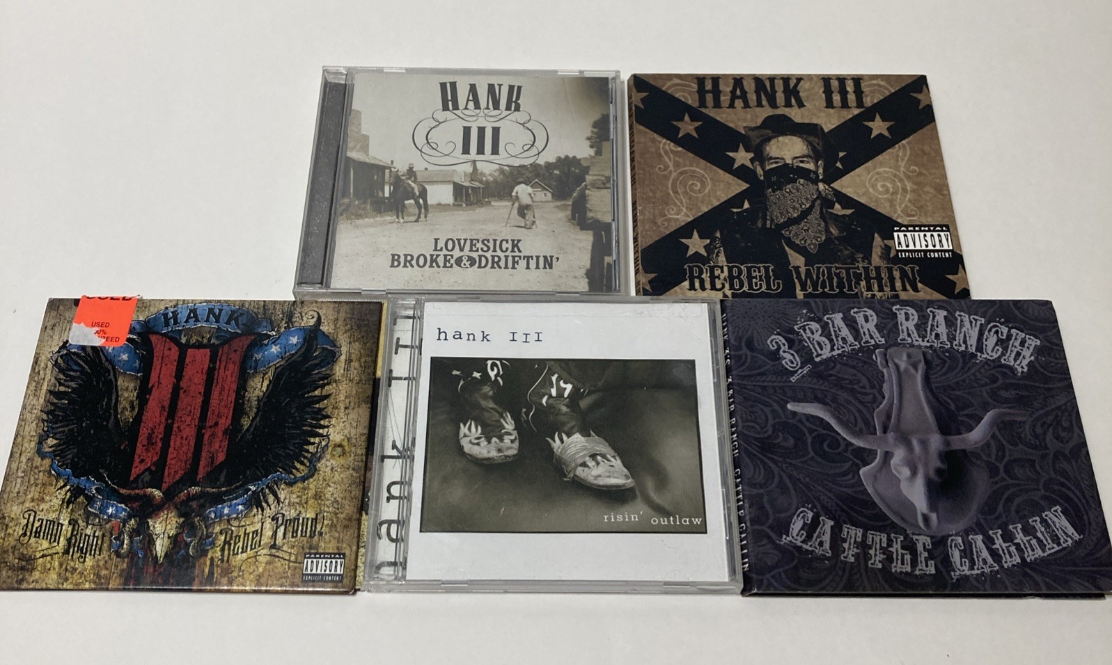 Hank Williams III Lot – Lovesick, Cattle, Rebel, Rebel, Risin - CD – Country