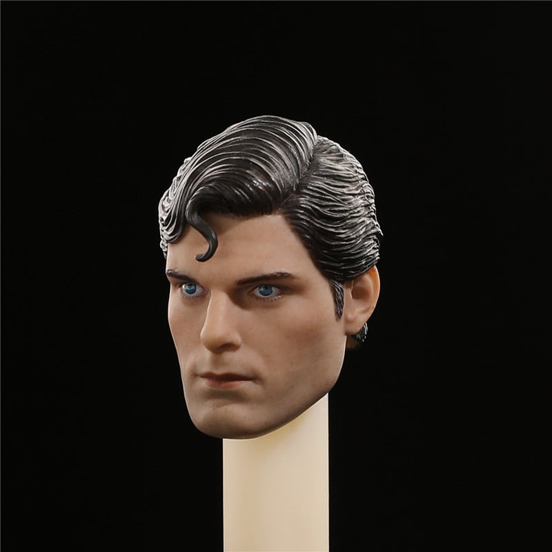 Scultura testa PVC Christopher Reeve personalizzata 1/6 maschio 1978 testa 12" intagliata