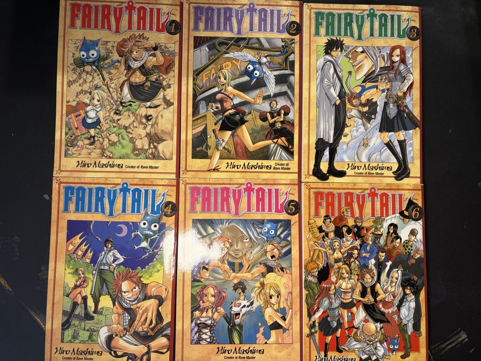 Fairy Tail Manga Volumi 1-6 Inglese Lotto Set di Hiro Mashima