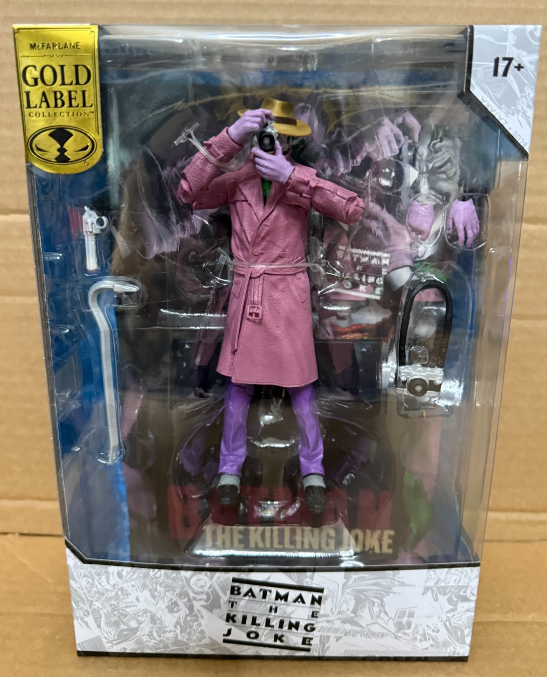 McFarlane DC Cover Recreations Batman The Killing Joke JOKER etichetta oro nuova con scatola