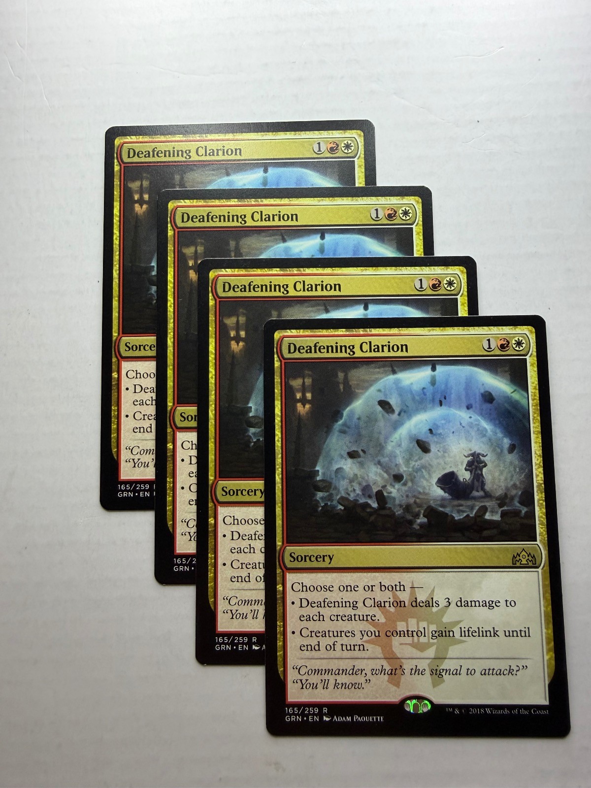 Assordante Clarion x4 Playset Gilde di Ravnica Magic The Gathering Gioco di Luce