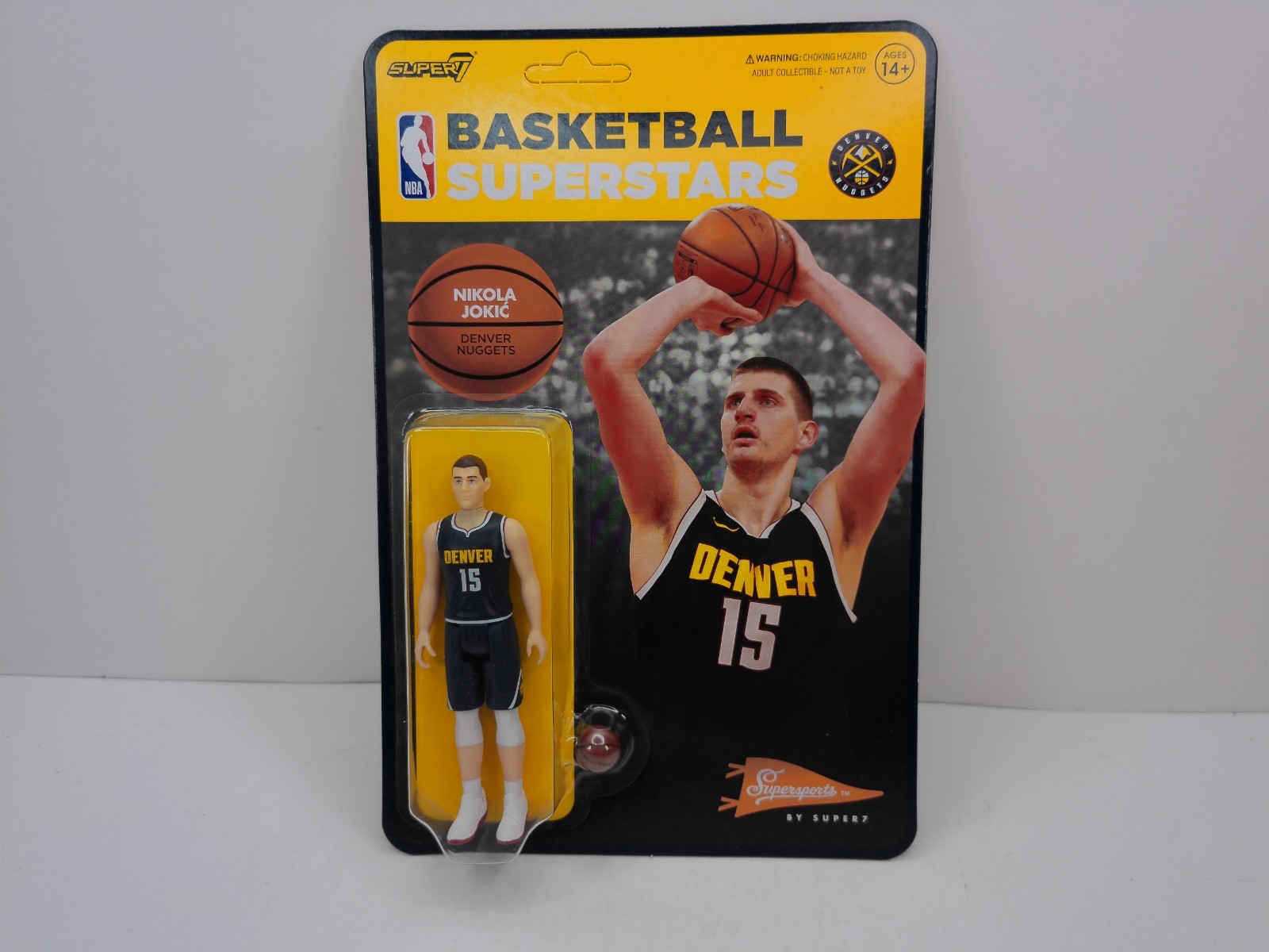 SUPER7 3.75" REACTION NBA BASKETBALL NIKOLA JOKIC DENVER NUGGETS SUPERSTARS NEW