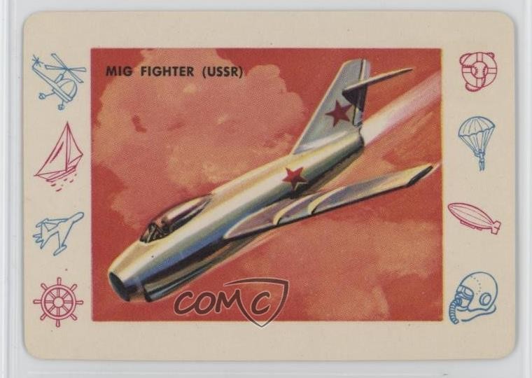 1958 Foglia Cardo Aerei Treni e Navi MiG Fighter (URSS) #T-13 fm5