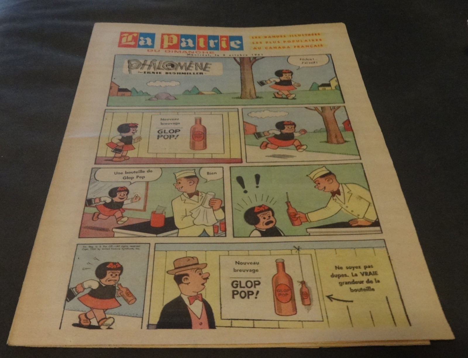 La Patrie - French newspapers comic strips supplement  Montreal Le  Oct- 8 -1961