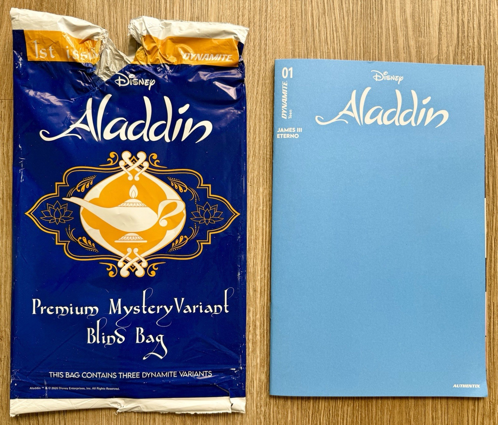 Disney Aladdin Comic #1 Mystery Blind Bag Blu Vuoto Variante Copertina N