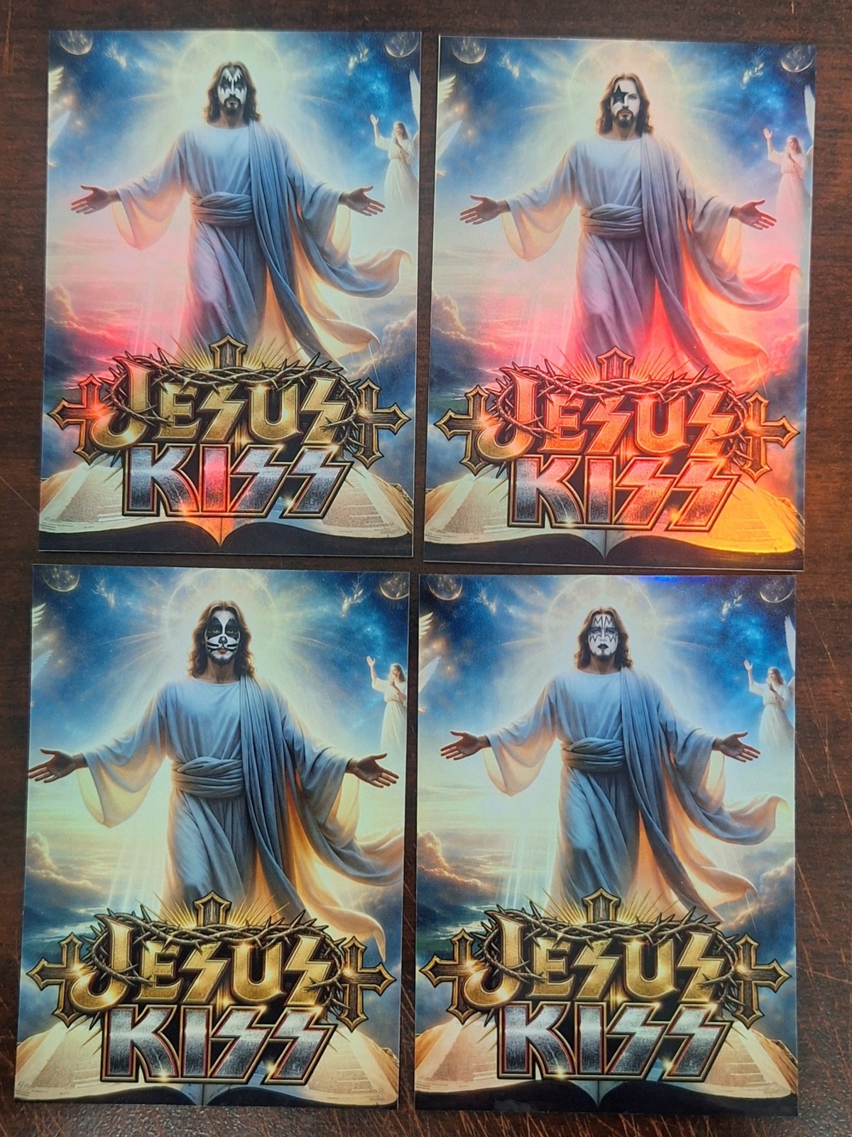 Custom Jesus As Kiss Collector Trading Art 4 Card Set ACE Gene Paul Peter