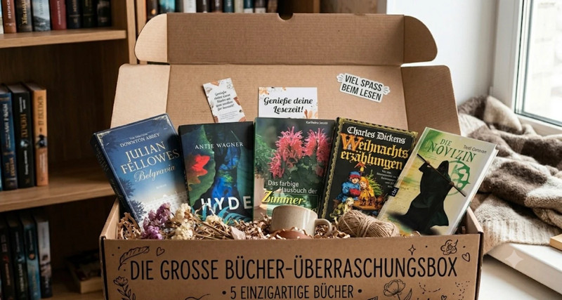 zusammengestellte Bücher-box mit 5 tollen und abwechslungsreichen Büchern