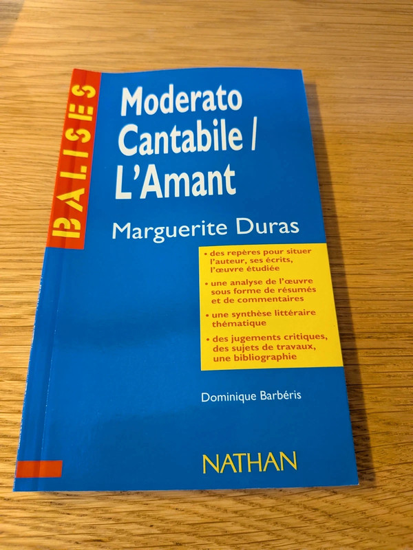 Livre Marguerite Duras : Moderato Cantabile/L amant