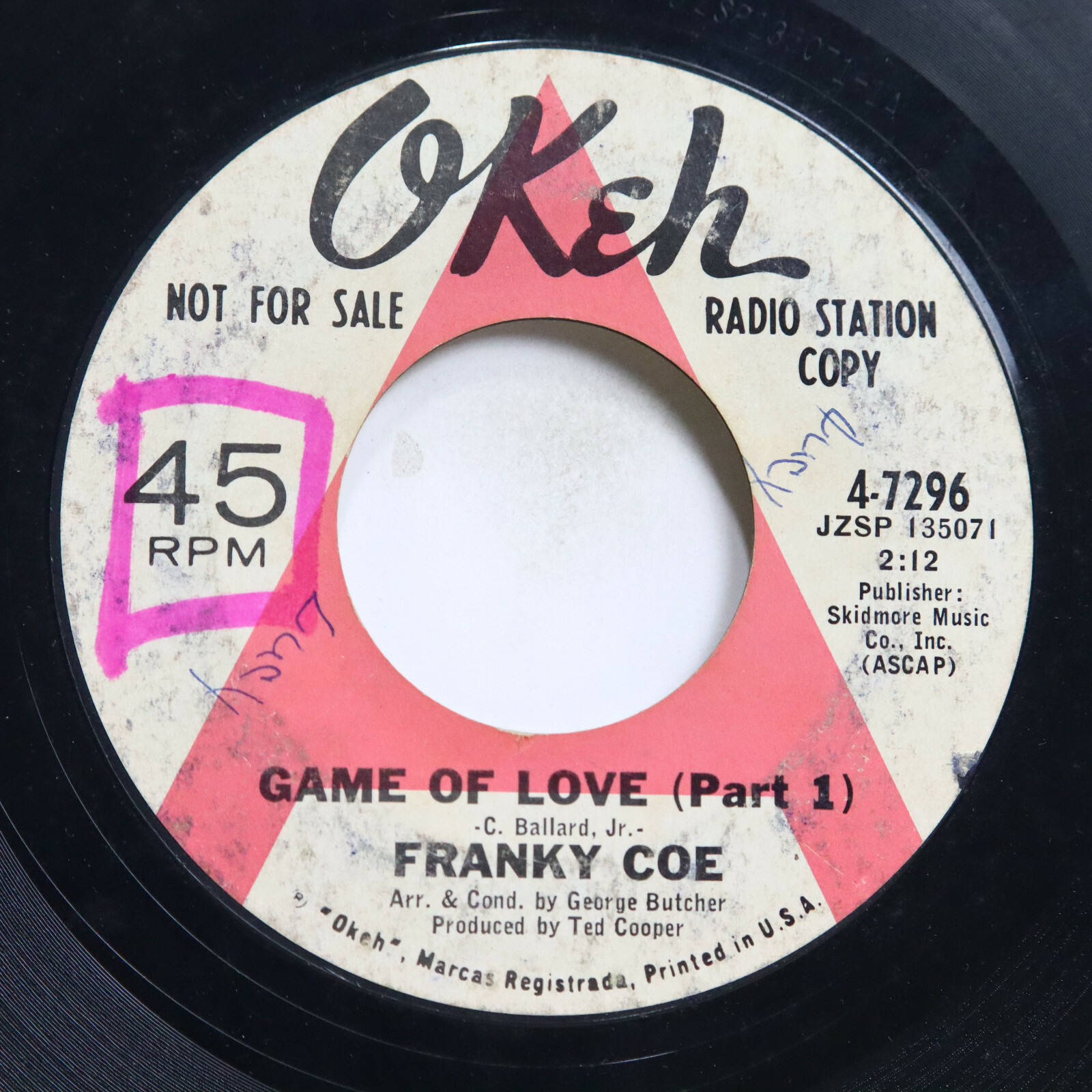 FRANKY COE - GAME OF LOVE (PART 1 & 2) - SOUL 45 *PROMO*