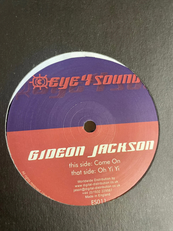 12" Tech House - Gideon Jackson – Come On / Oh Yi Yi