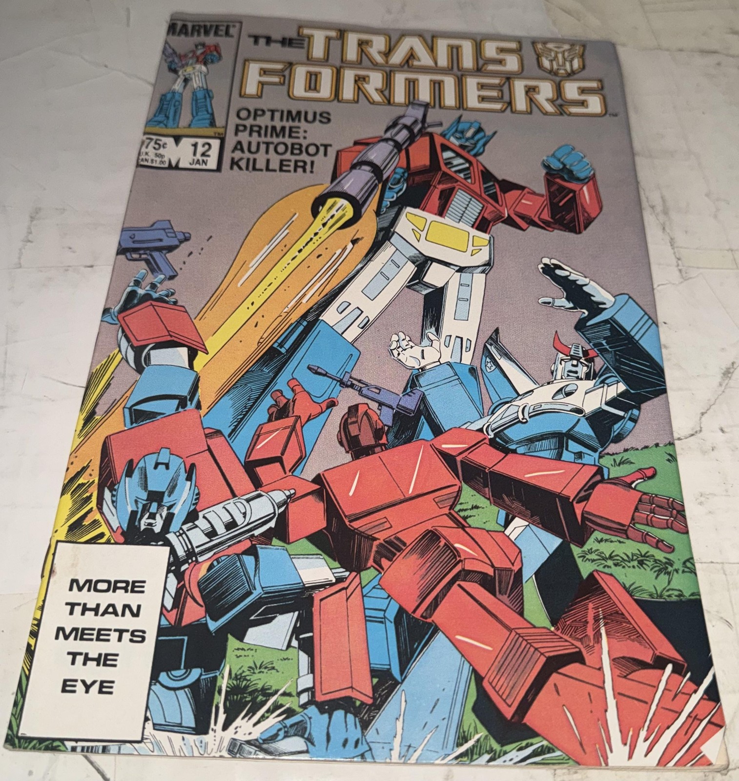 Vintage 1986 Marvel Transformers fumetto Optimus Prime Autobot Killer Quik GoBots