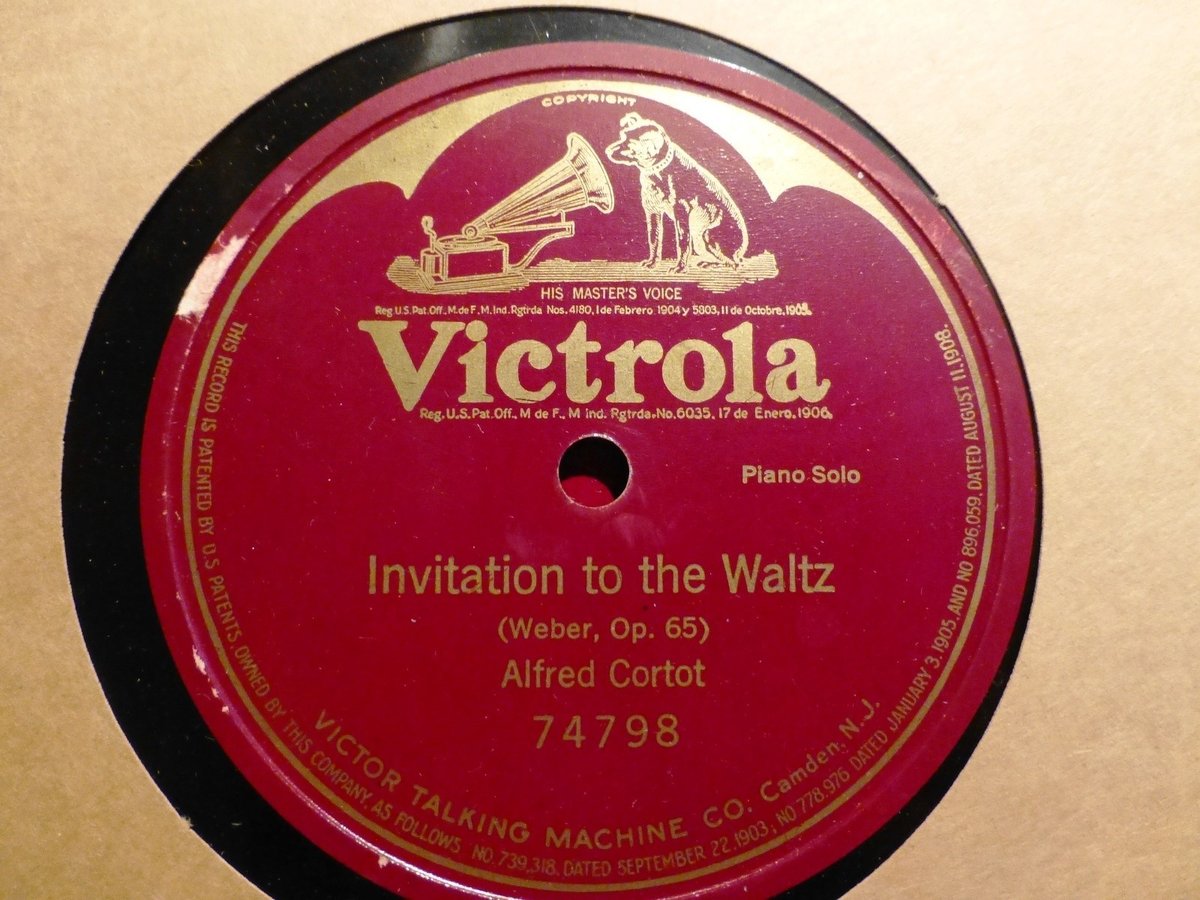 1923 ALFRED CORTOT Piano INVITATION TO THE DANCE Waltz CARL MARIA v WEBER 