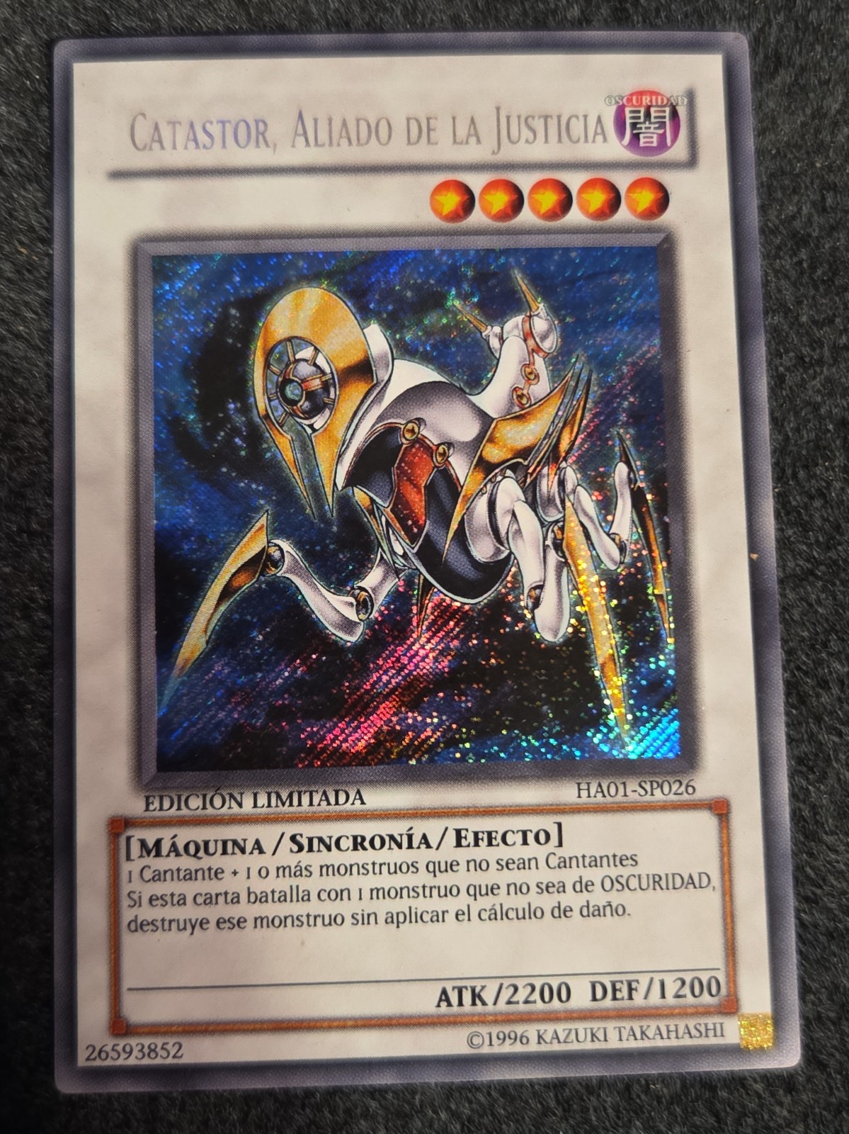 *Spanish* YGO Ally of Justice Catastor Secret Rare HA01-EN026 LP Hidden Arsenal