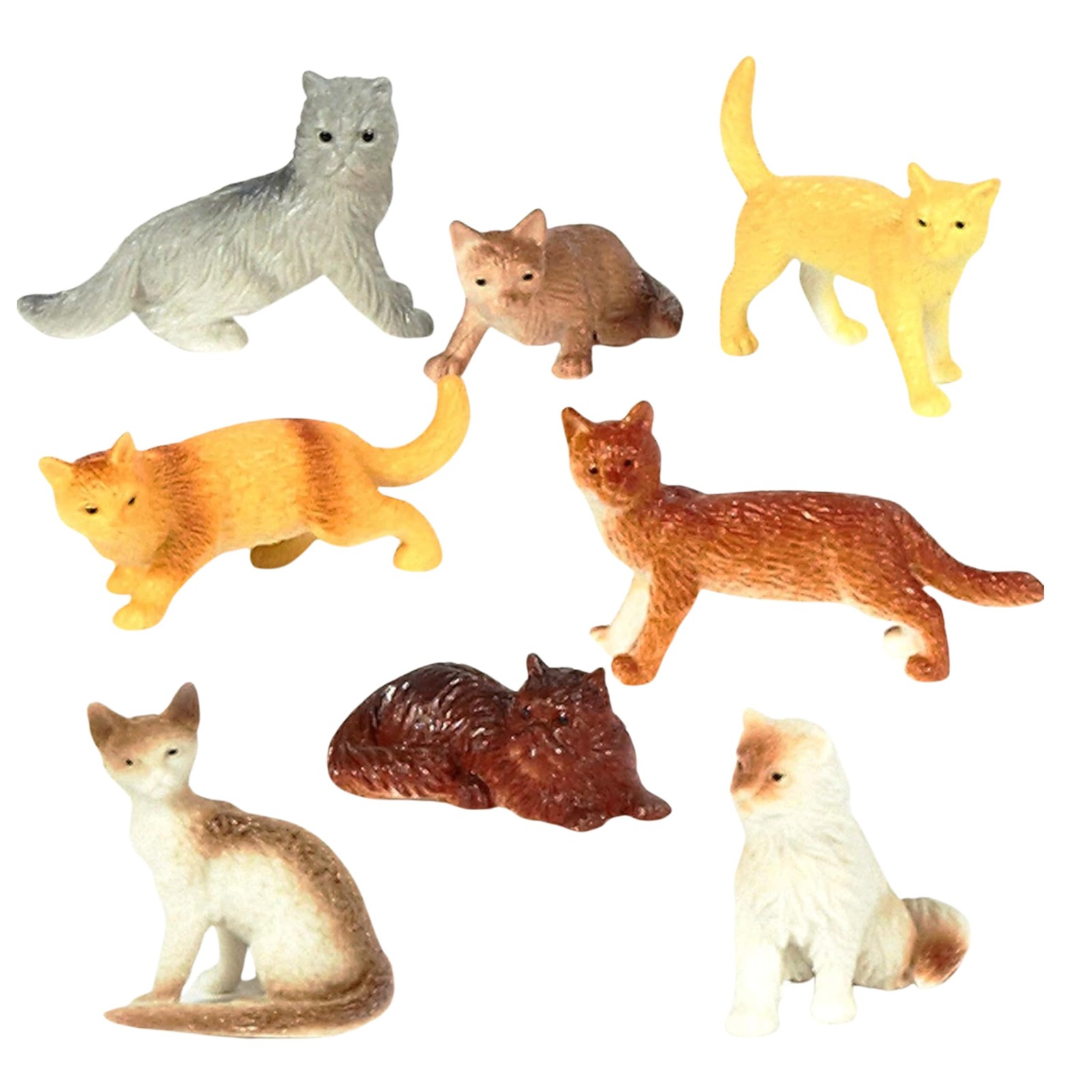 US Toy Mini Cat Figures 2 Inch 12 Count Assorted Plastic Animals