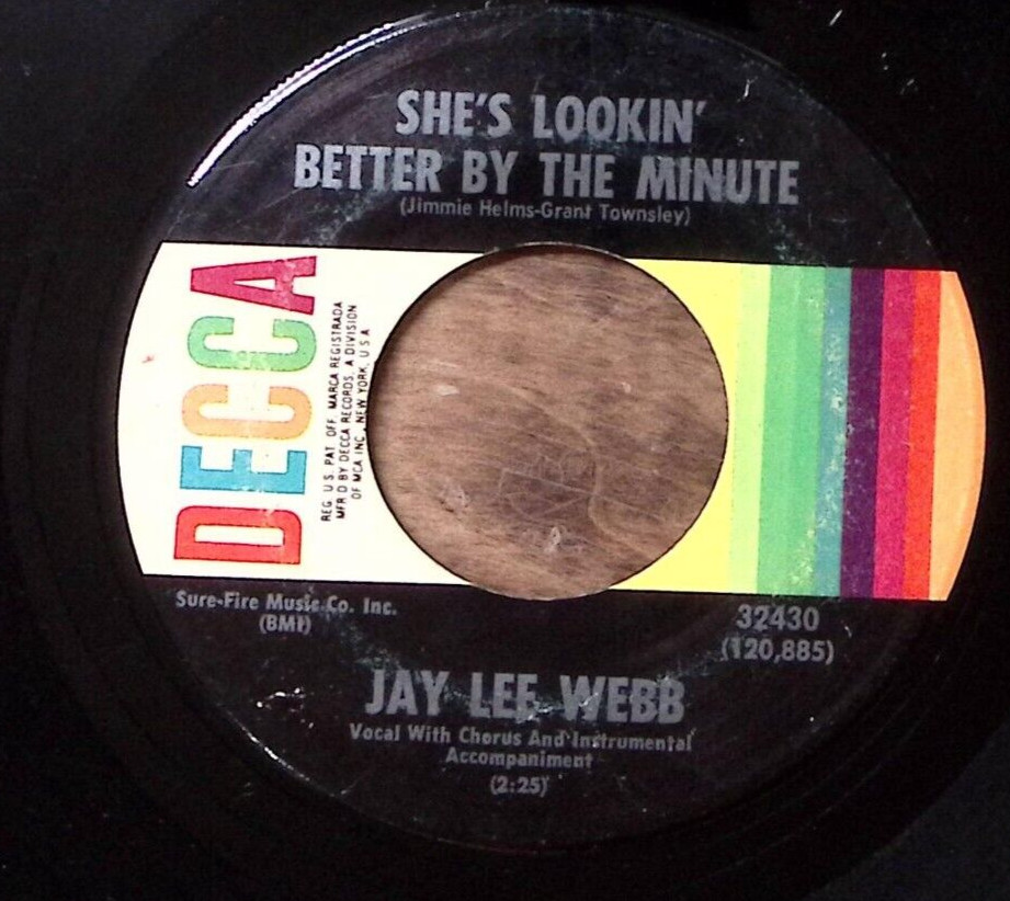 JAY LEE WEBB THE HOUSE WHERE LOSERS GO/SHE'S LOOKIN' BETTER BY... VINYL 45 55-3