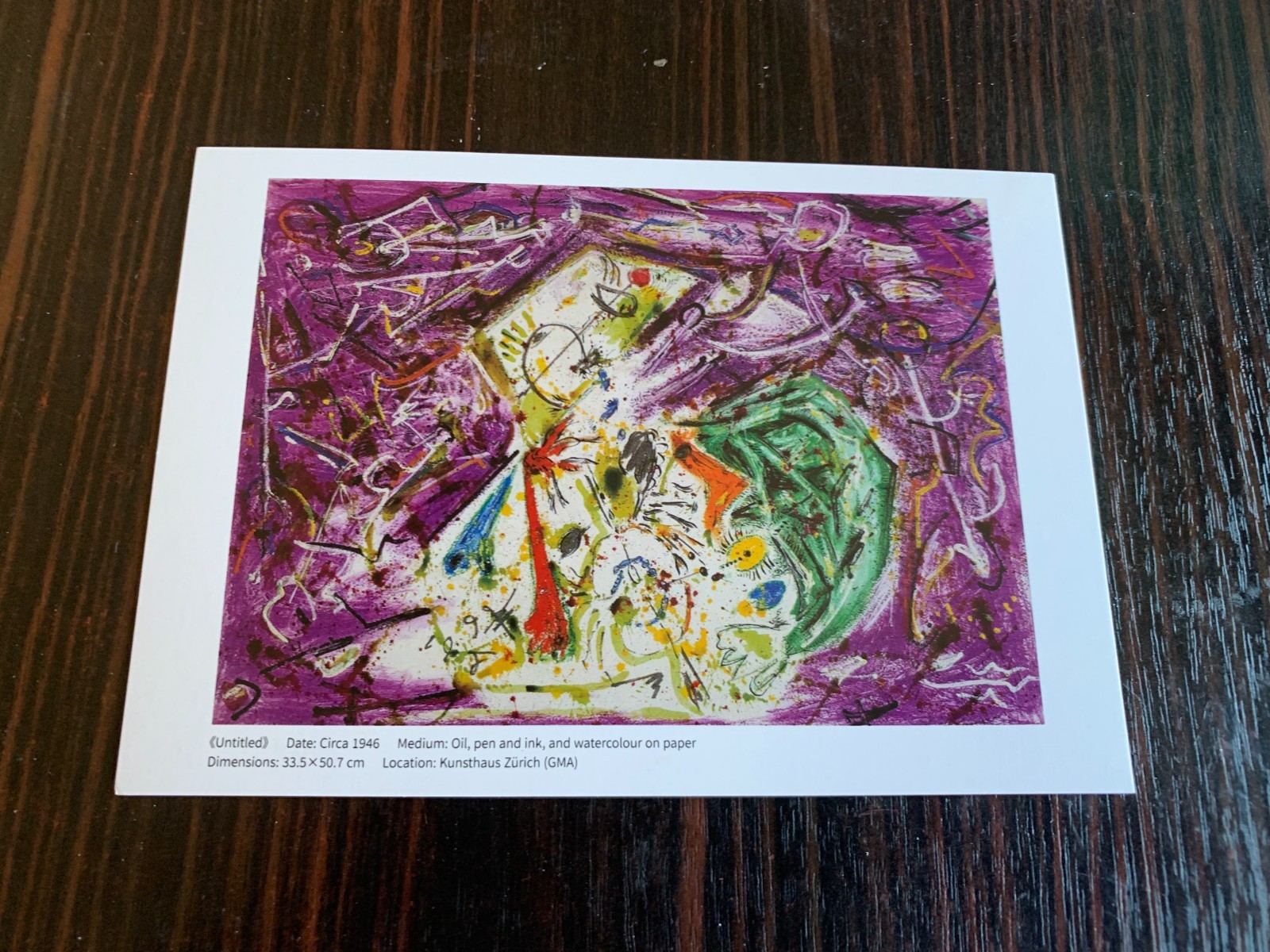 CARTE POSTALE 14X10 PEINTRE JACKSON POLLOCK TABLEAU ET MUSEE