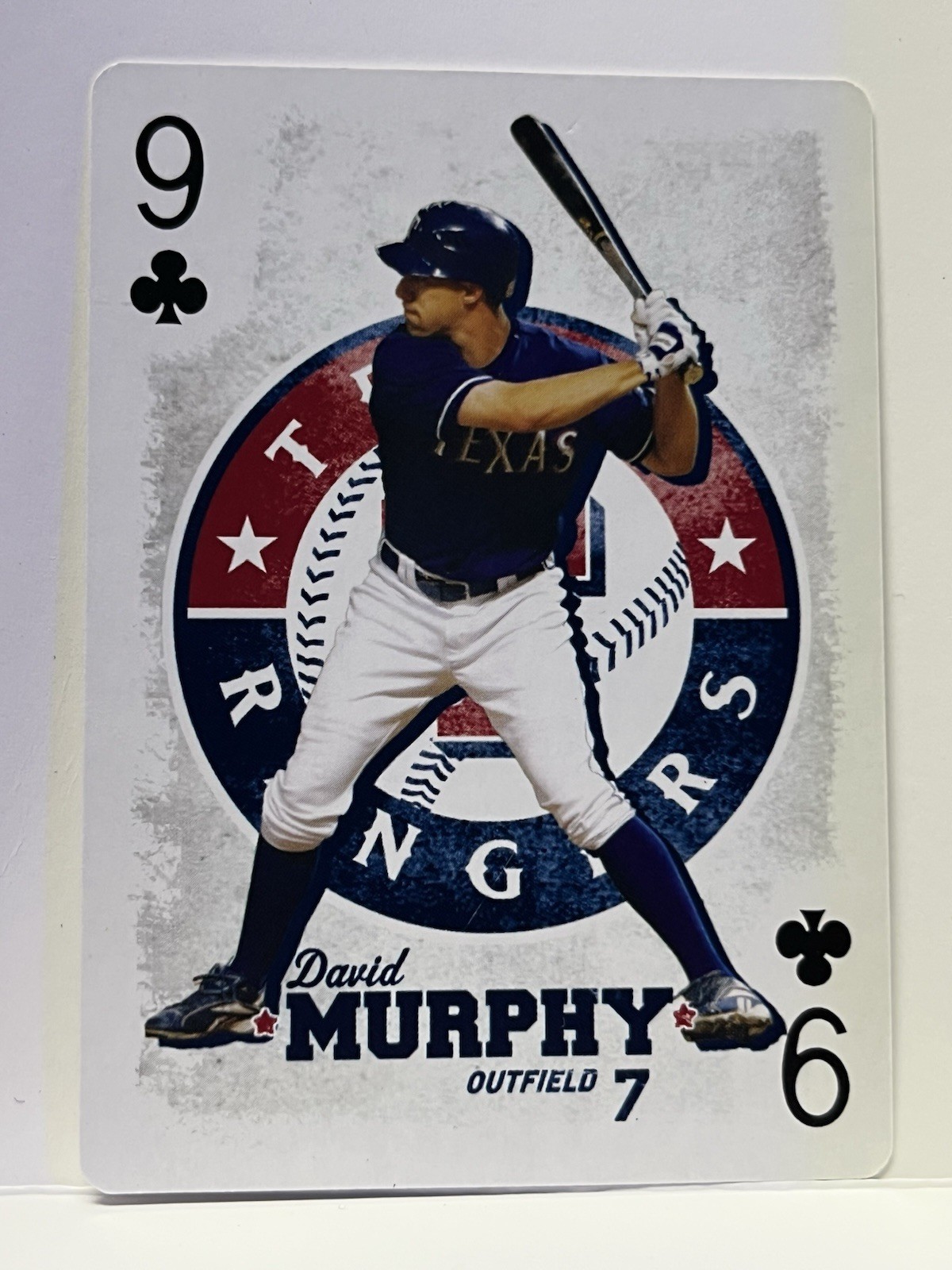 NUOVA carta da gioco singola scambio Texas Rangers David Murphy 9 di club