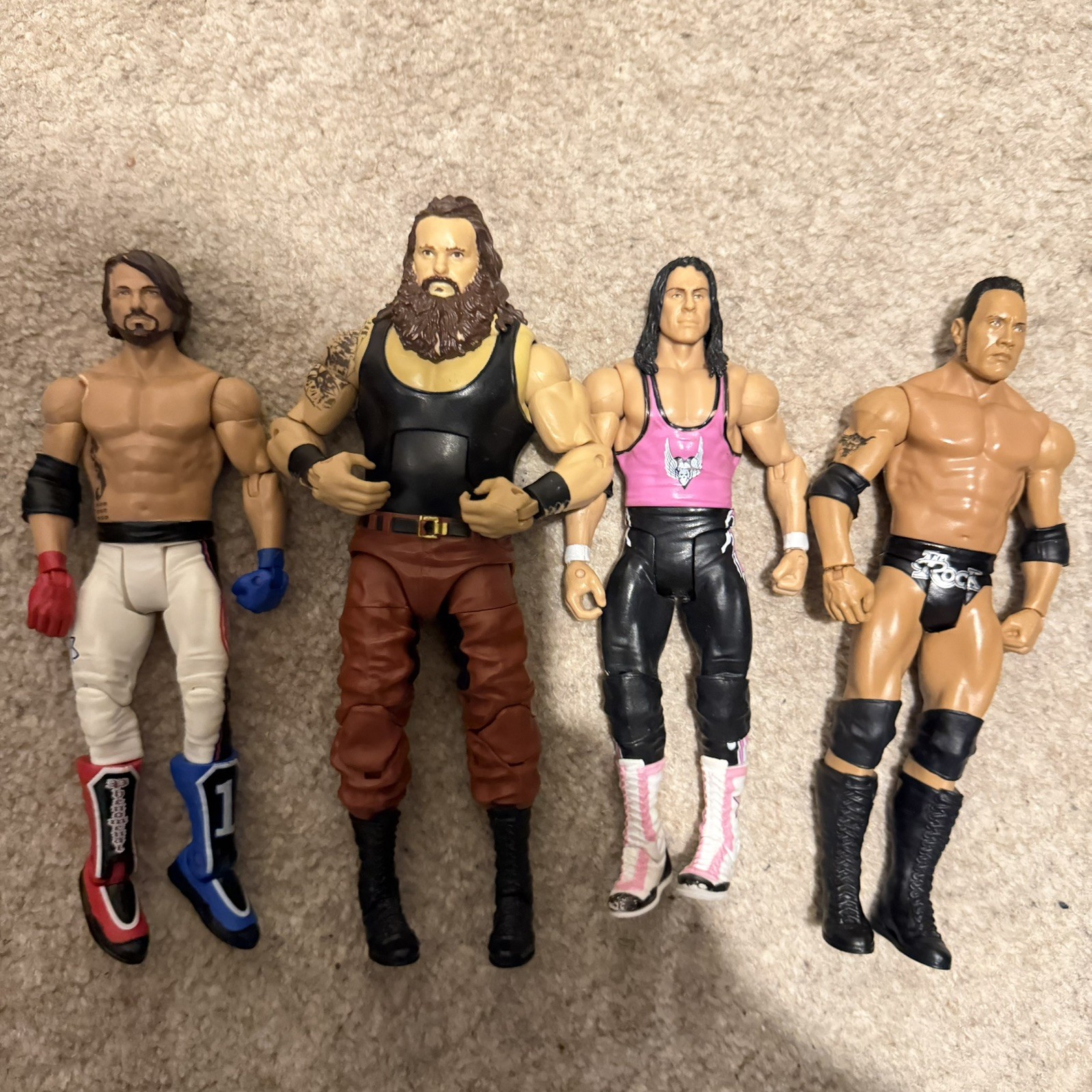 WWE Wrestling Figures Bundle #3 - Brett Hart, The Rock