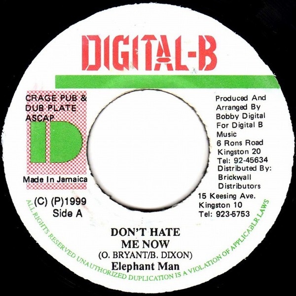 Elephant Man - Don't Hate Me Now (7") (Very Good Plus (VG+)) - 3657577350