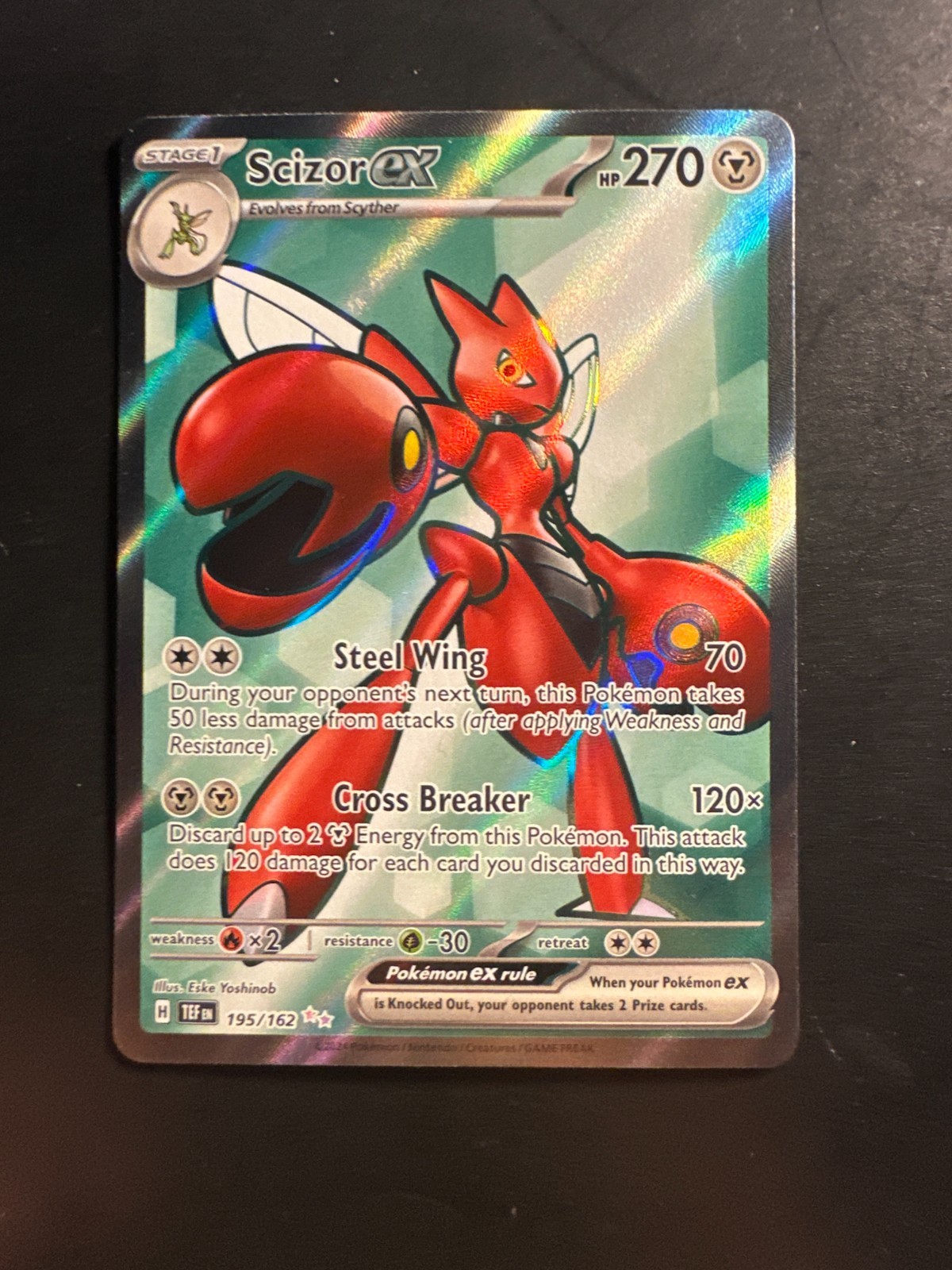 Pokemon 2020 S&V Forze Temporali Scizor ex 195/162 Full Art Holo Olografico